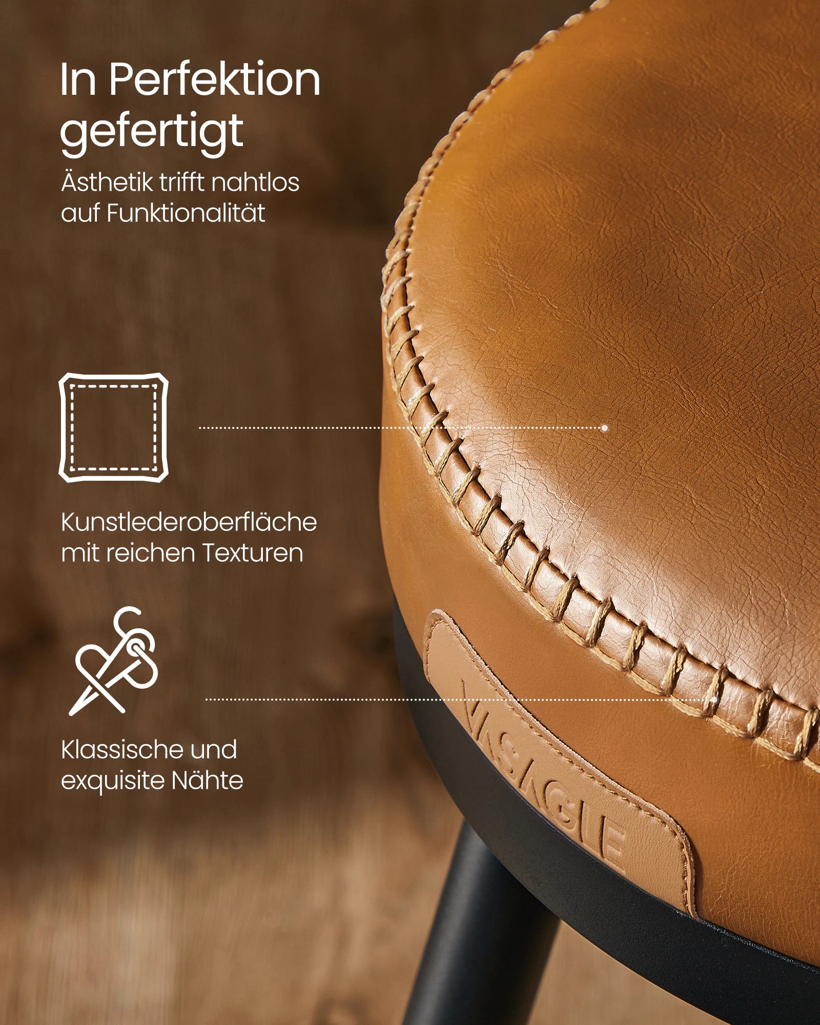 Set Van 2 Draaibare Barkrukken Met Rugleuning - Faux Leather