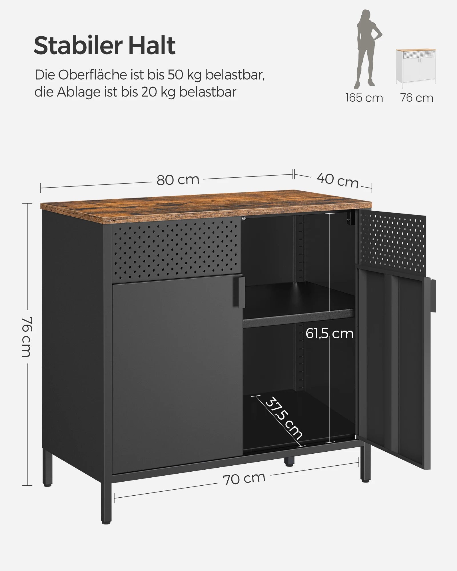 Keuken Sideboard Kast met Dubbele Deur - Industrieel