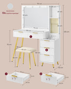 Kaptafel Set - Met Kruk - LED-Spiegel
