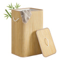 Wasmand met Deksel 90L - Bamboe Opvouwbare Wasmand