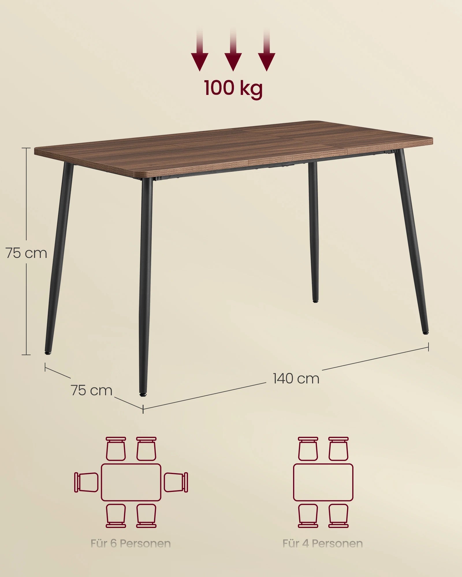 Eettafel voor 4-6 Personen - Landelijke Keuken Tafel
