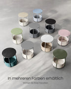 Ronde Bijzettafel met Opbergbak - Kleine Salontafel