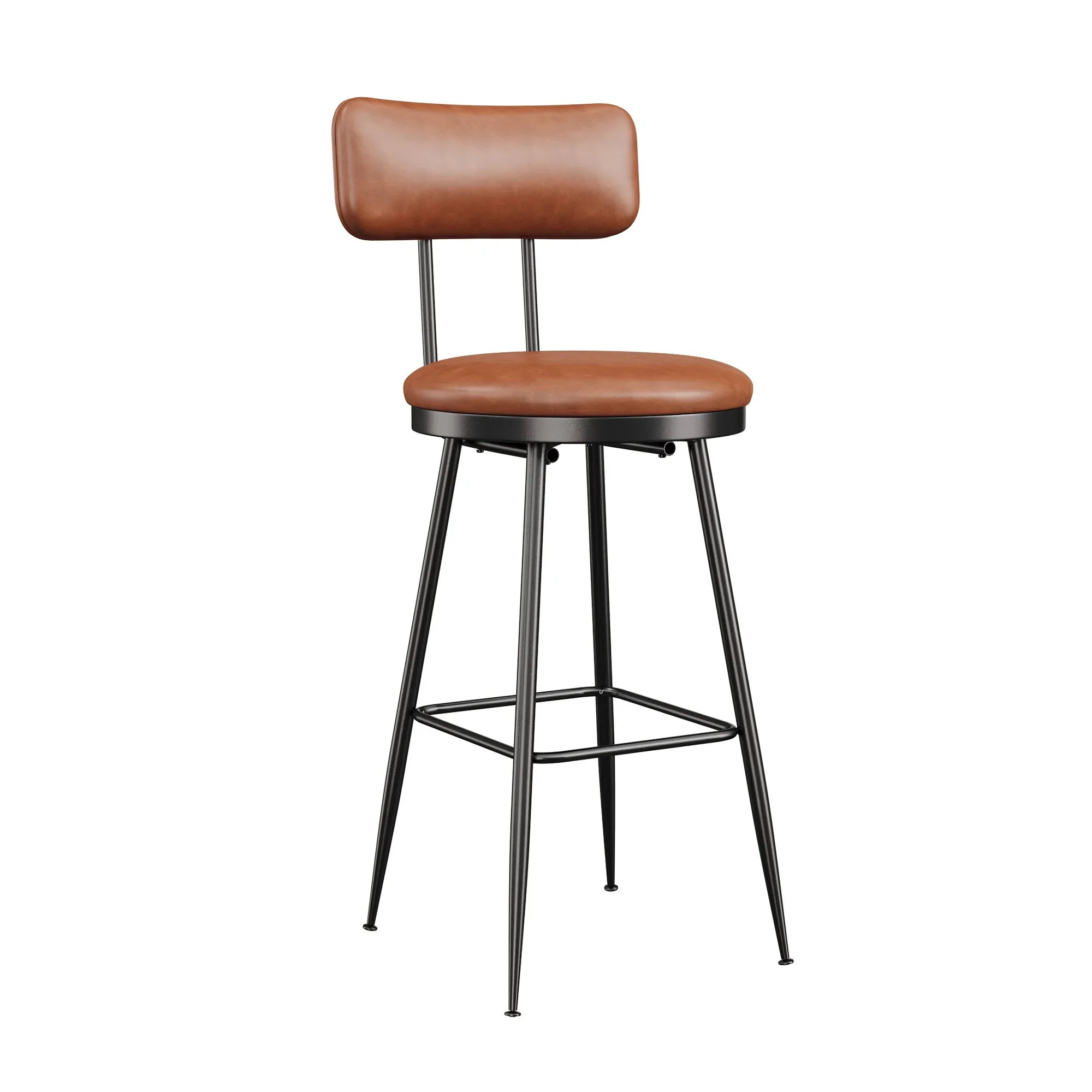 360° Draaibare Barkruk Set Van 2 - Rugleuning - Faux Leather