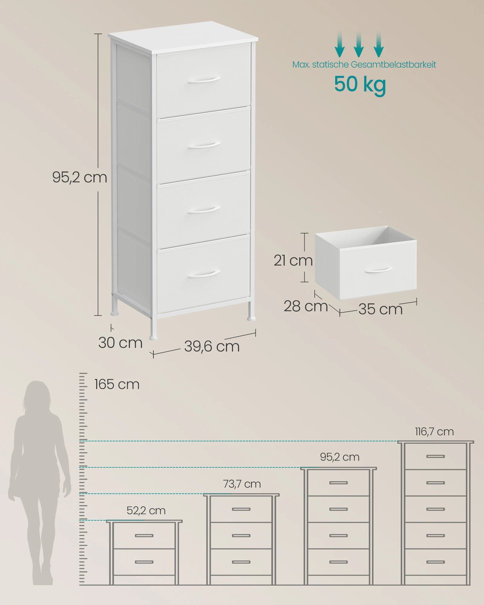 Kledingkast Met 4 Lades - Industrieel Design