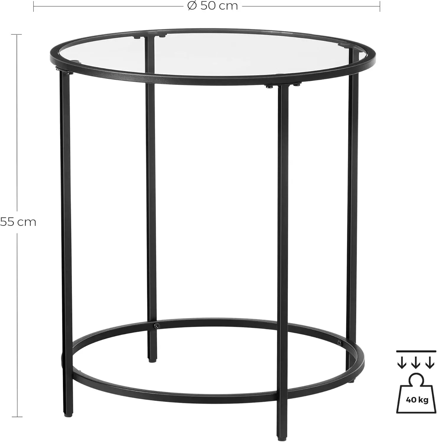 Ronde Glazen Bijzettafel Ø50 cm - Gehard Glas