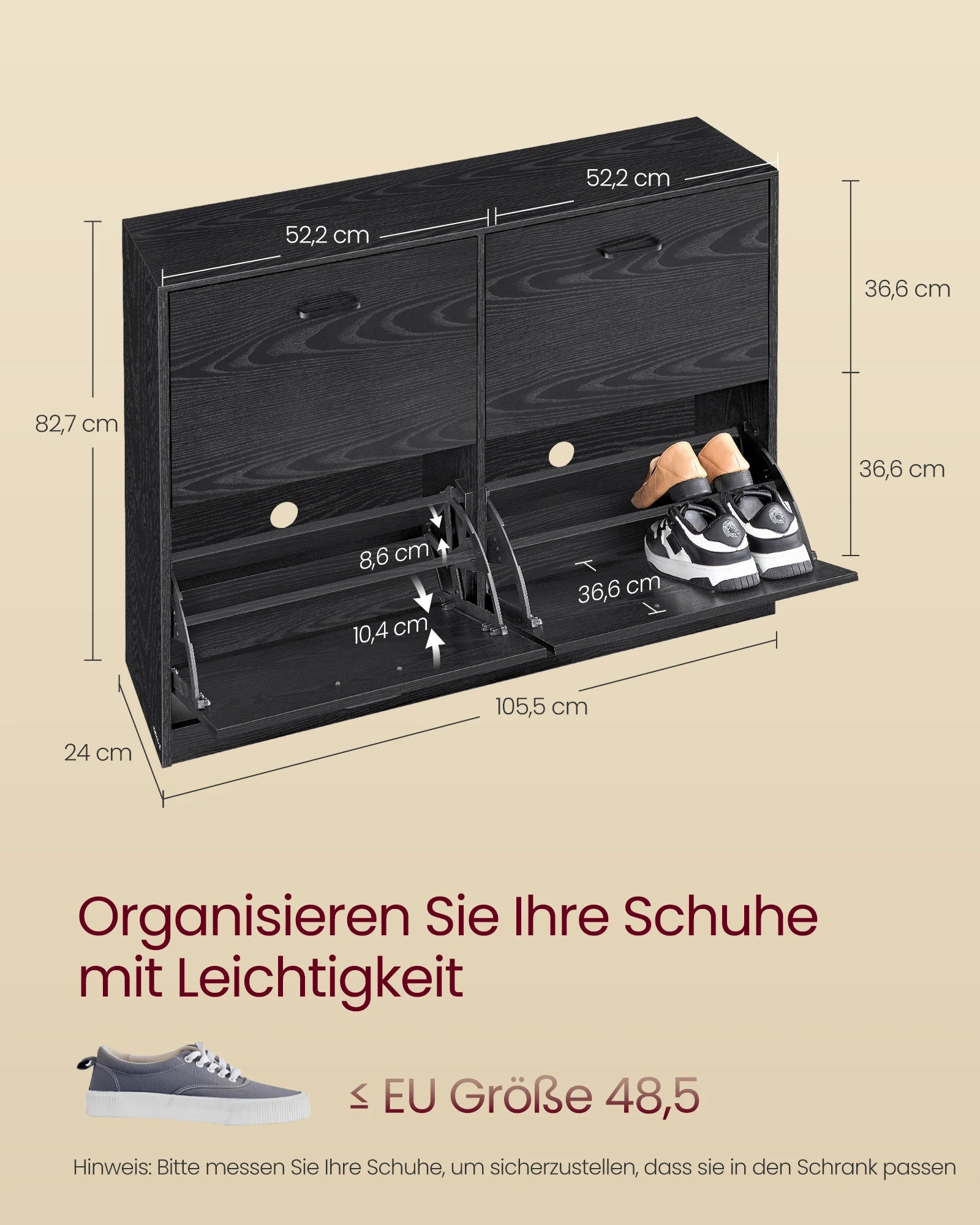 Schoenenkast 4 Kleppen - Verstelbare Vakken
