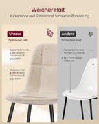 Eetkamerstoelen Set van 2 - Crème Wit Metalen Poten