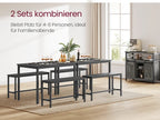 Eetkamertafel Set met 2 Banken 110x70x75 cm