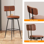 360° Draaibare Barkruk Set Van 2 - Rugleuning - Faux Leather