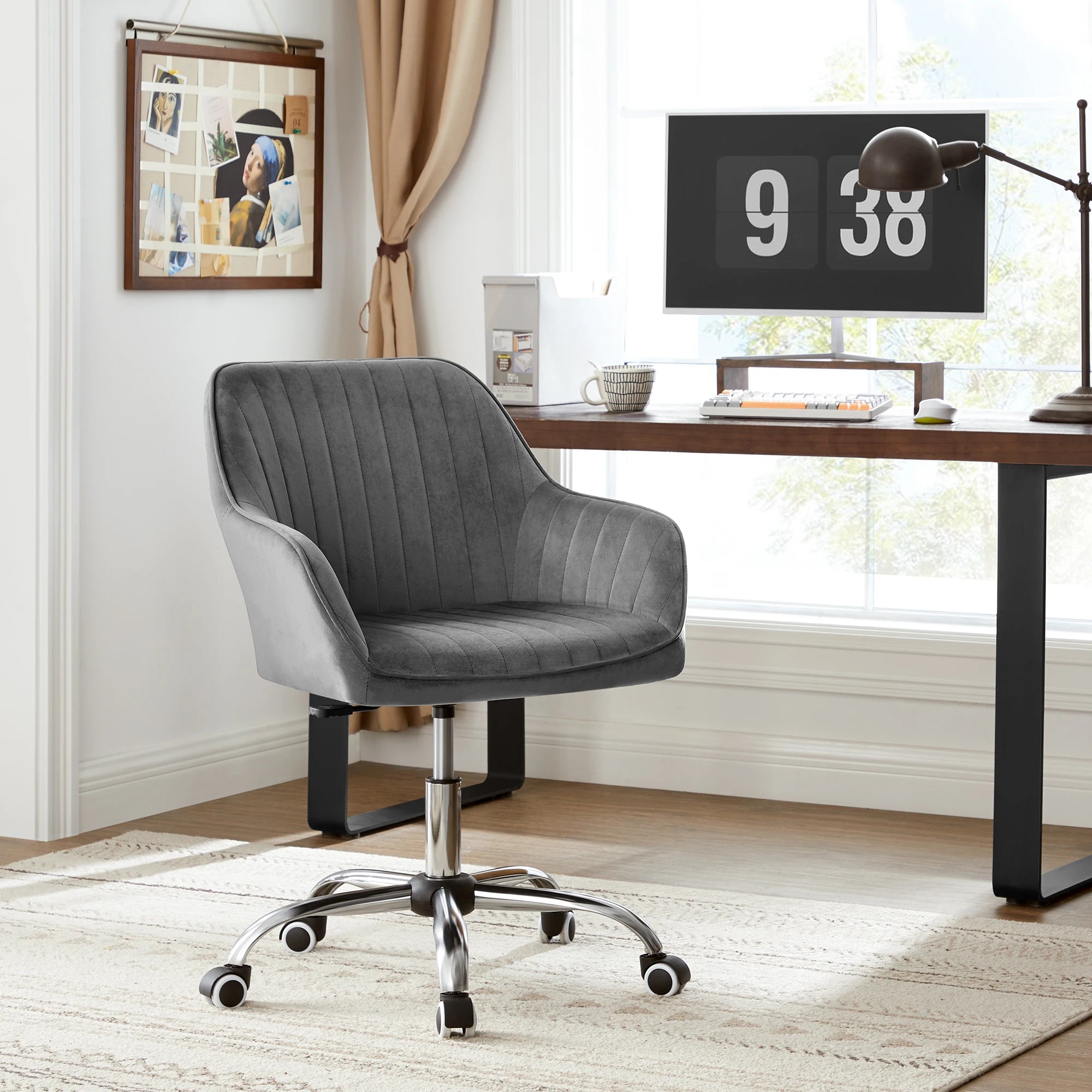 Bureaustoel Swivel - Sherpa Bekleding - Verstelbaar