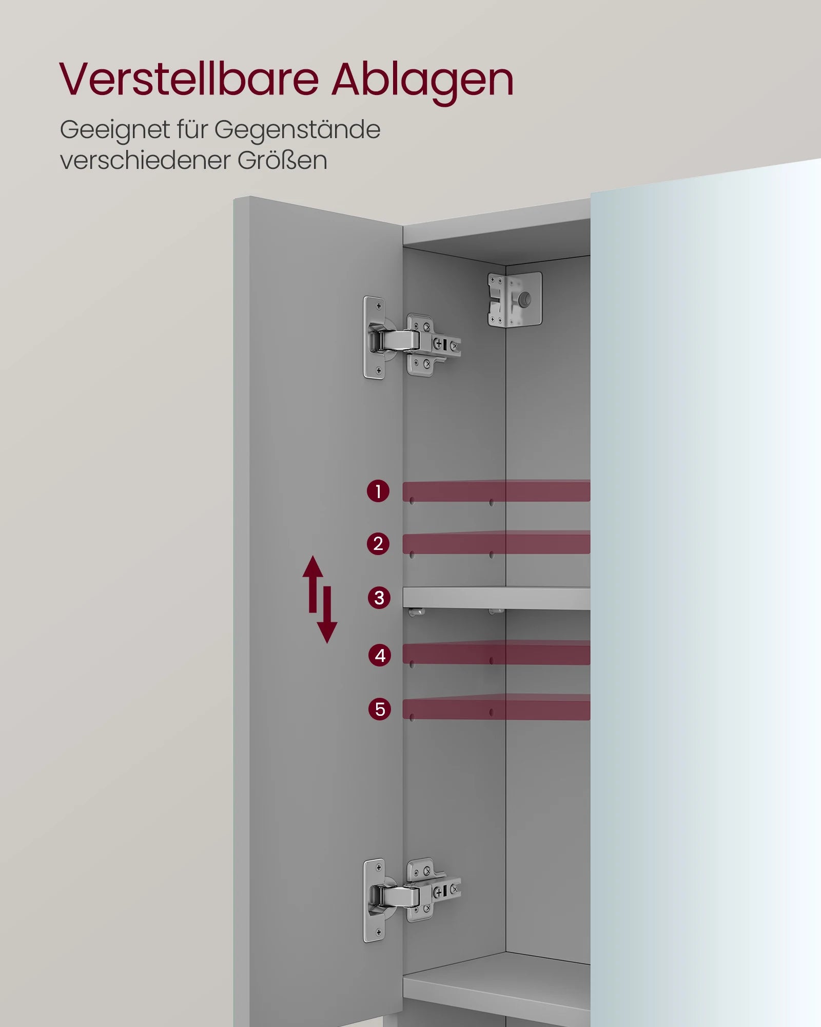 Badkamerkast met Spiegel 3-Deurs - Opbergkast 70 cm