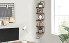 Hoek Wandplank 5-Lagen Zigzag Design - Boekenplank