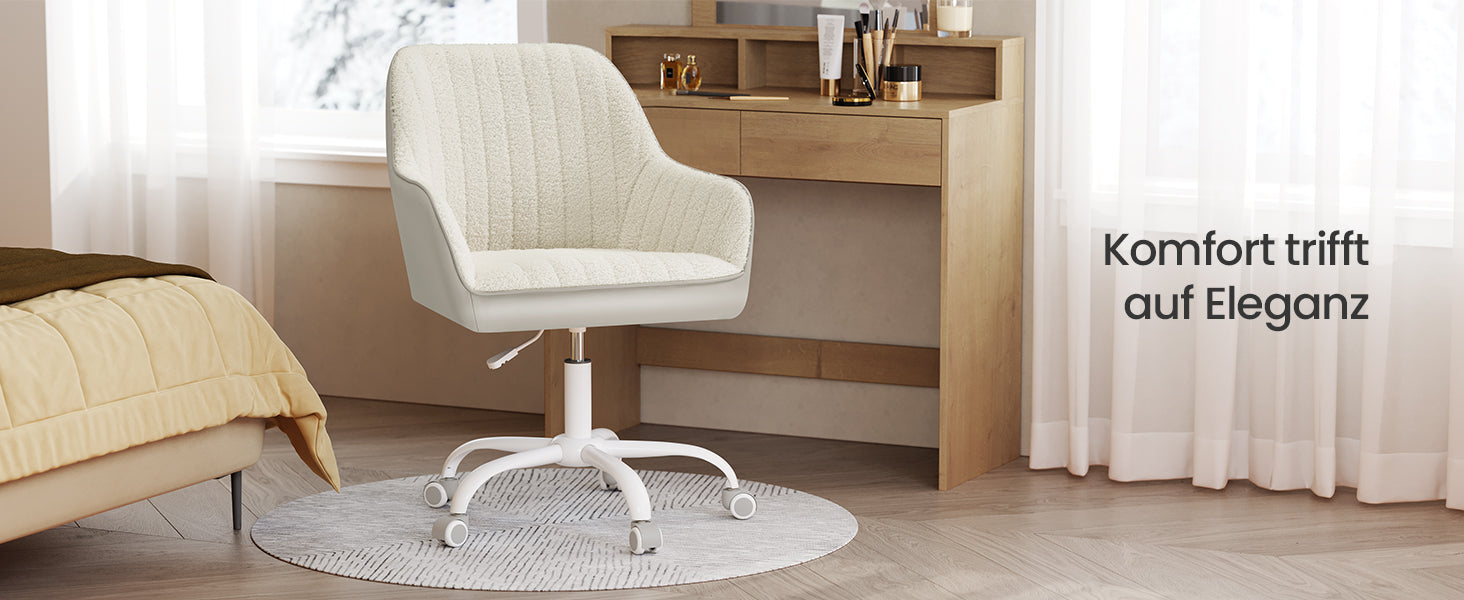 Bureaustoel Swivel - Sherpa Bekleding - Verstelbaar