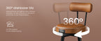 Set Van 2 Draaibare Barkrukken Met Rugleuning - Faux Leather