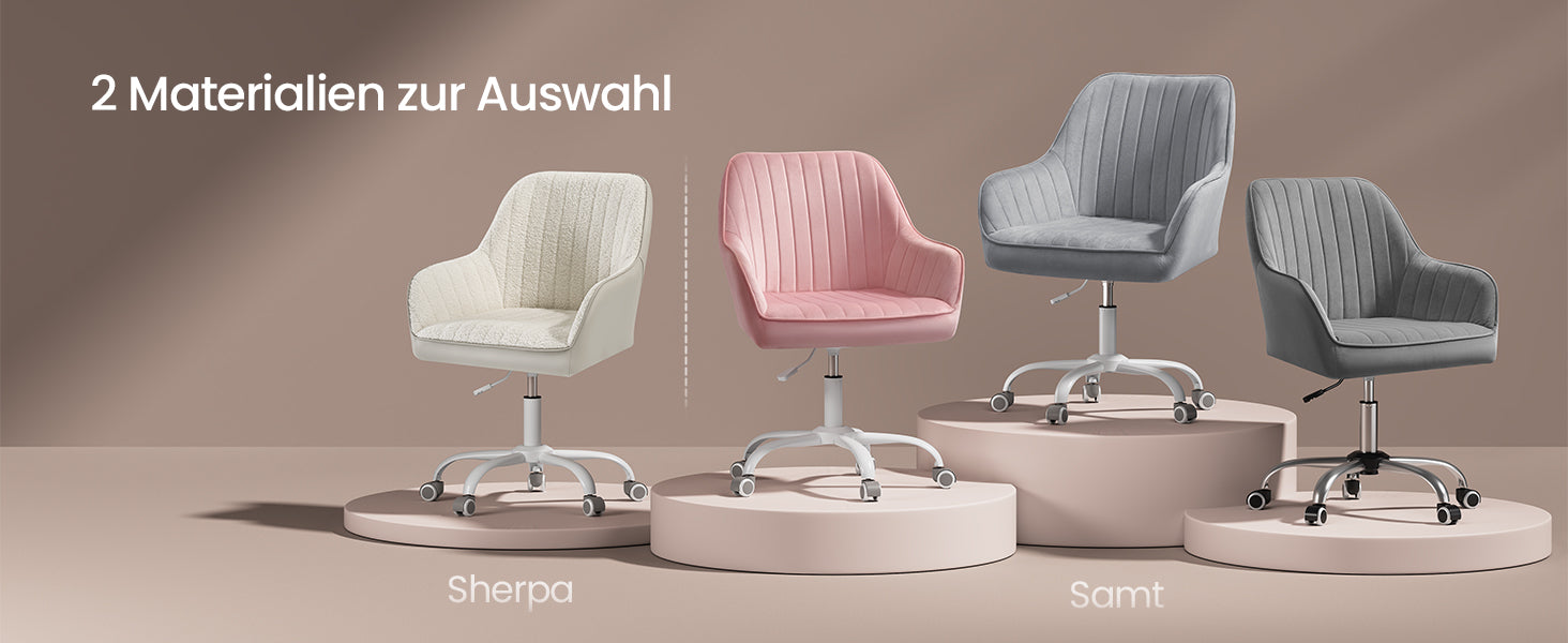 Bureaustoel Swivel - Sherpa Bekleding - Verstelbaar